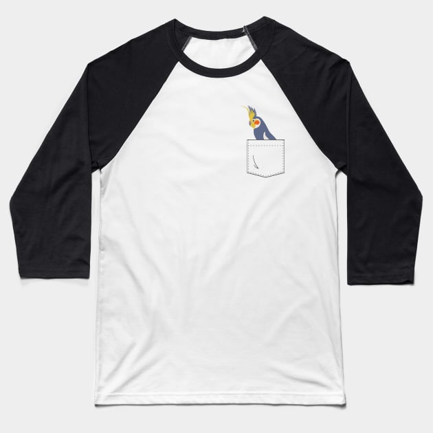 Cockatiel Parakeet Parrot In Your Front Pocket Baseball T-Shirt by Einstein Parrot